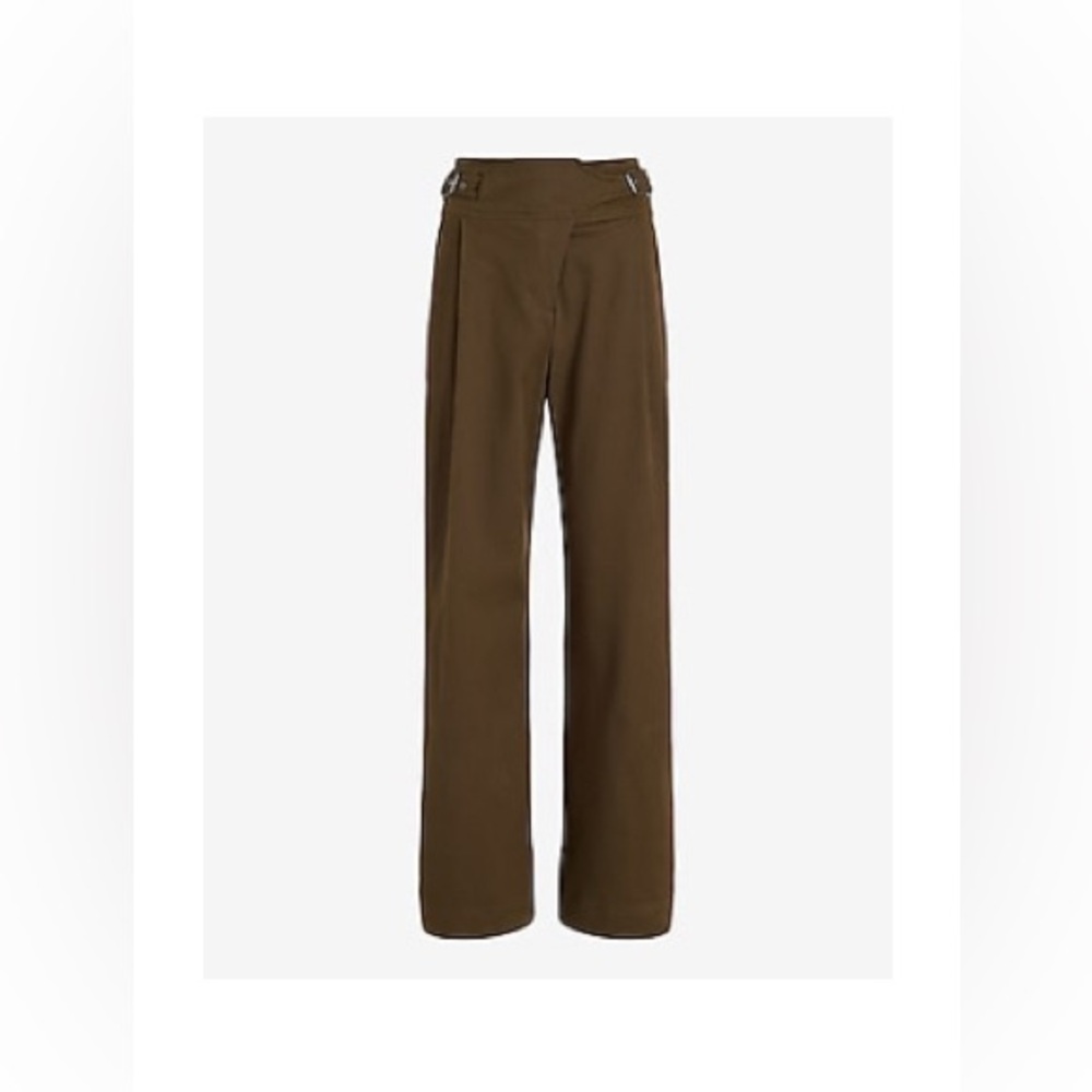 Express High Waisted Side Buckle Belt Wide Leg Pant in Size 2 - Picture 3 of 13